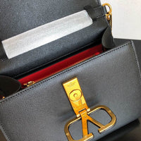 Vsling Grainy Calfskin Leather Handbag